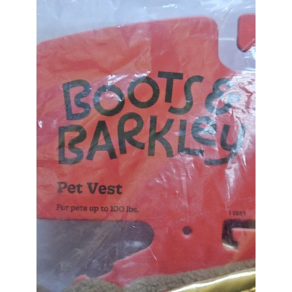 Boots & Barkley Vest Dog's Sz XL Gold Puffer Fleece Lined Jacket 100 lbs NEW